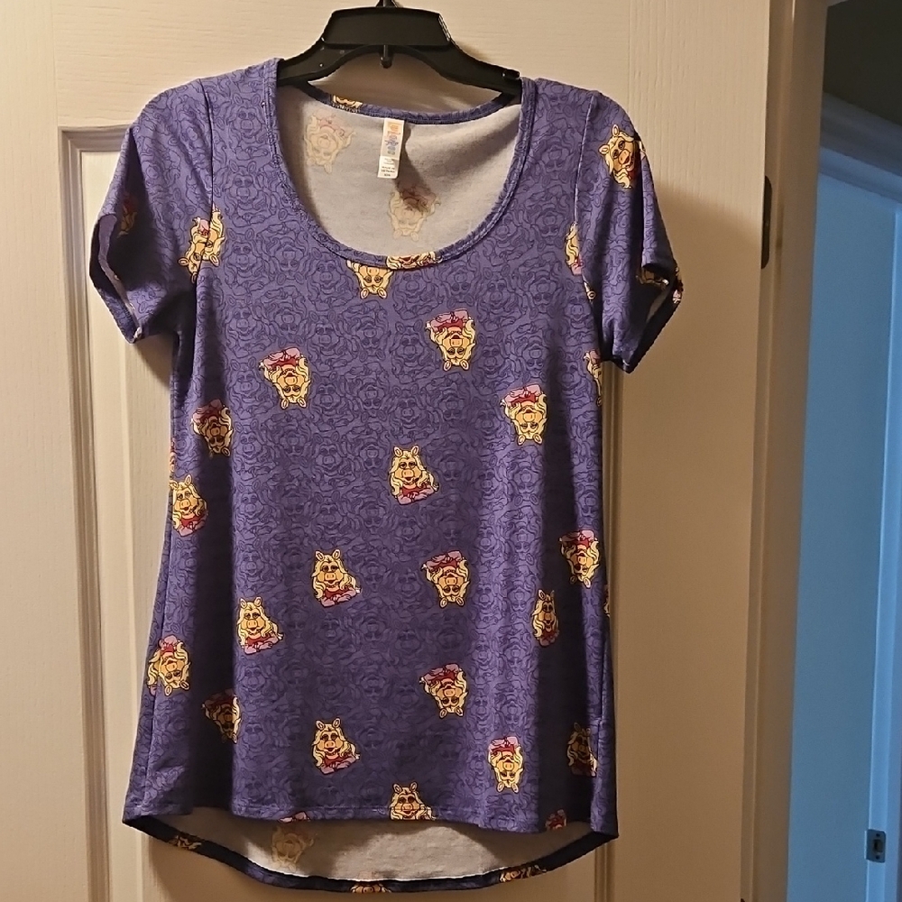 LuLaRoe Disney Miss Piggy Purple Graphic T-Shirt